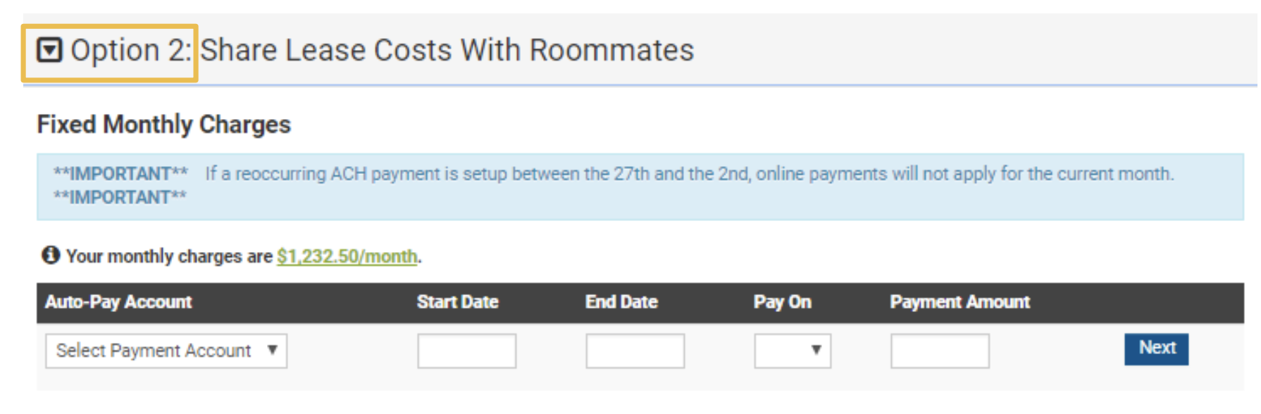 Set up AutoPay with Roommate Help Center